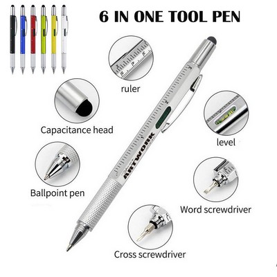6" One Multi Tool Pen With Level And Screwdriver